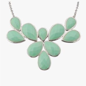 NWOT. Jane Stone Green Statement Chunky Necklace Jewelry.